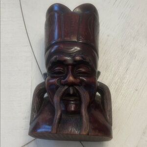 Chinese antique rosewood Asian wise man sculpture